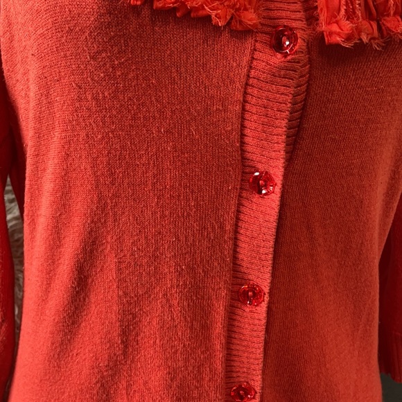 NEW YORK & COMPANY Orange Cardigan Size M - Picture 7 of 8